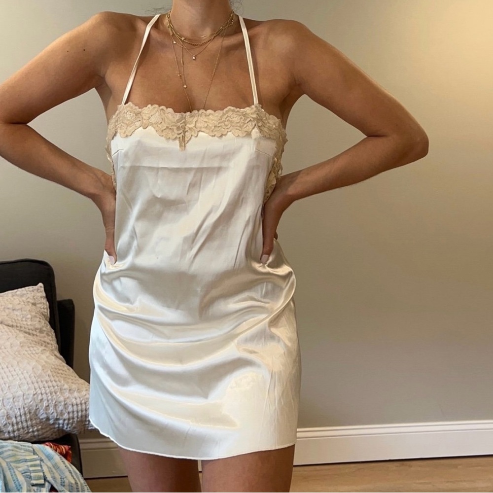Vintage Ivory Bridal Slip Dress Size Medium